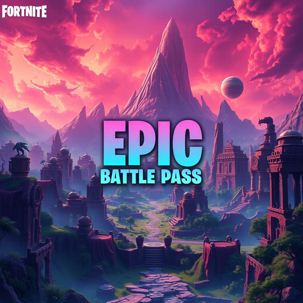 Epic Fortnite Battle Pass in High-Fantasy Style