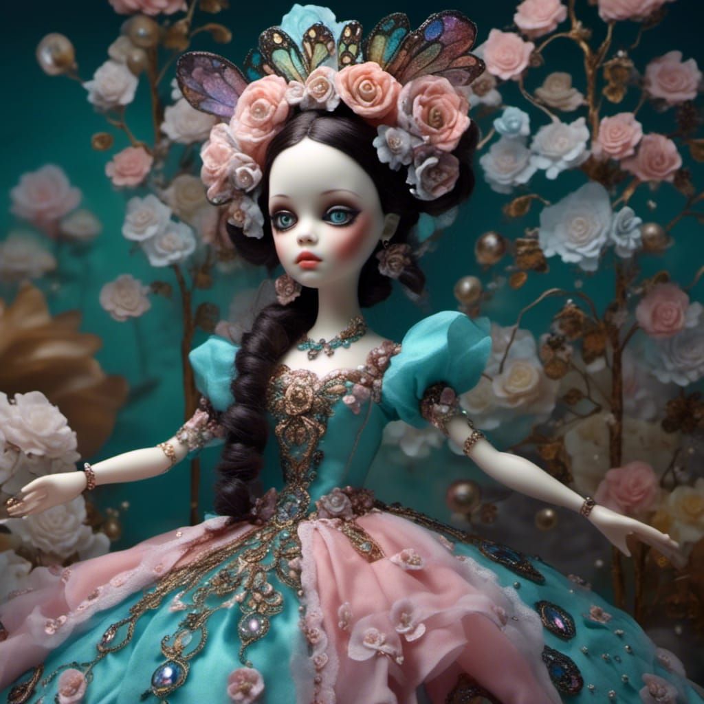 Hyperrealistic Mechanical Doll Portrait in Kawaii Style