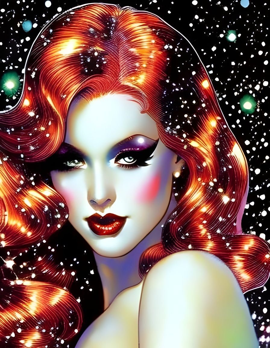Glittering Redhead in Comic Style by Jim Lee