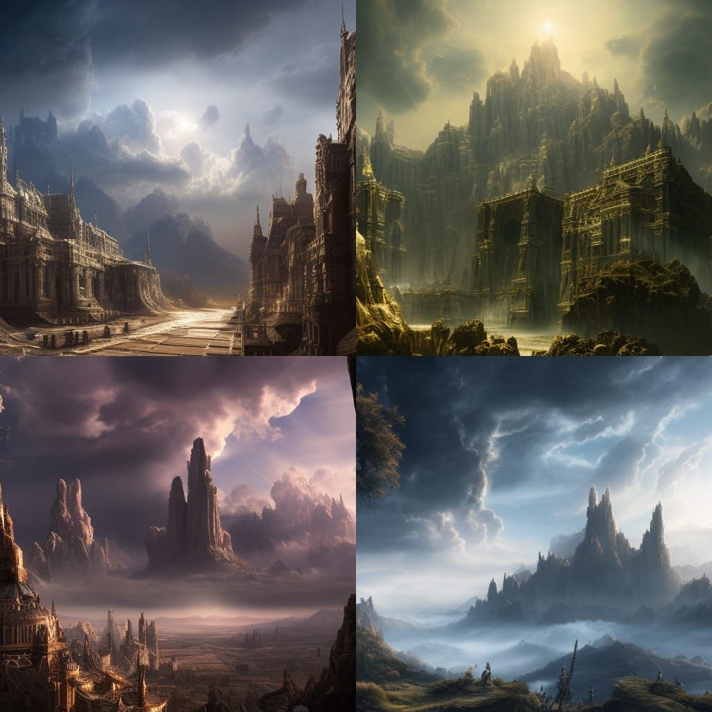 Dramatic Clear Sky Digital Matte Painting