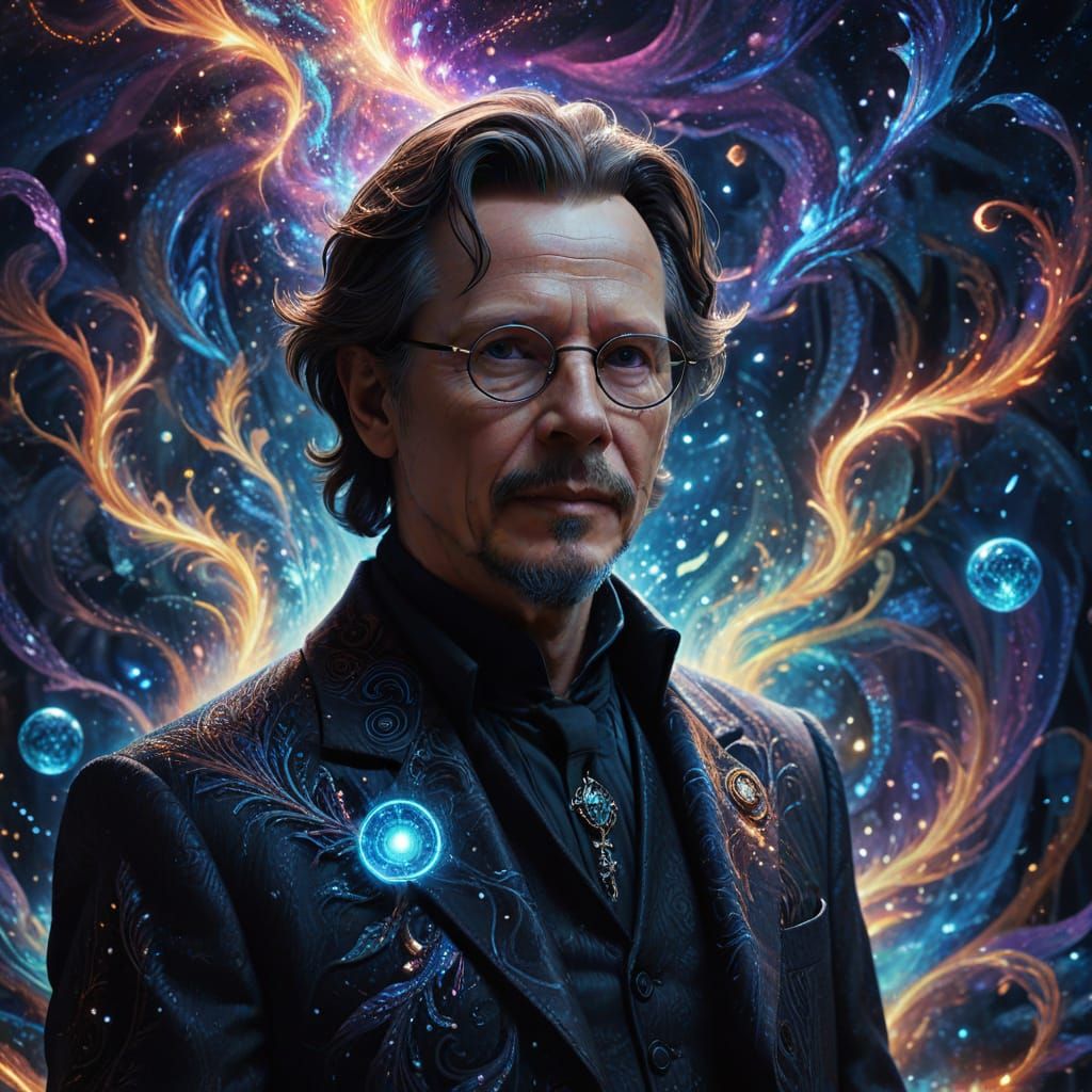 Mystical Sirius Black in Vibrant, Cosmic Style