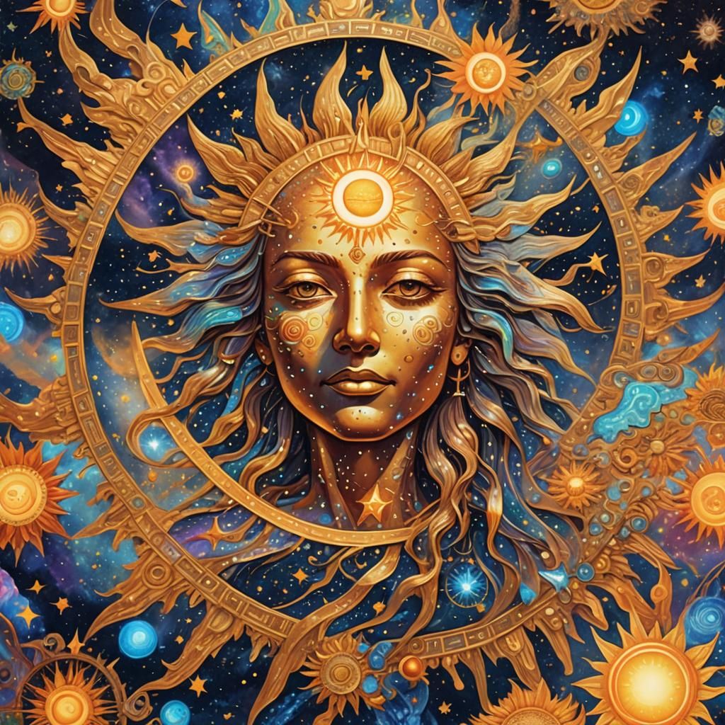 Holographic Astral Cosmic Illustration: Dawn's Radiance