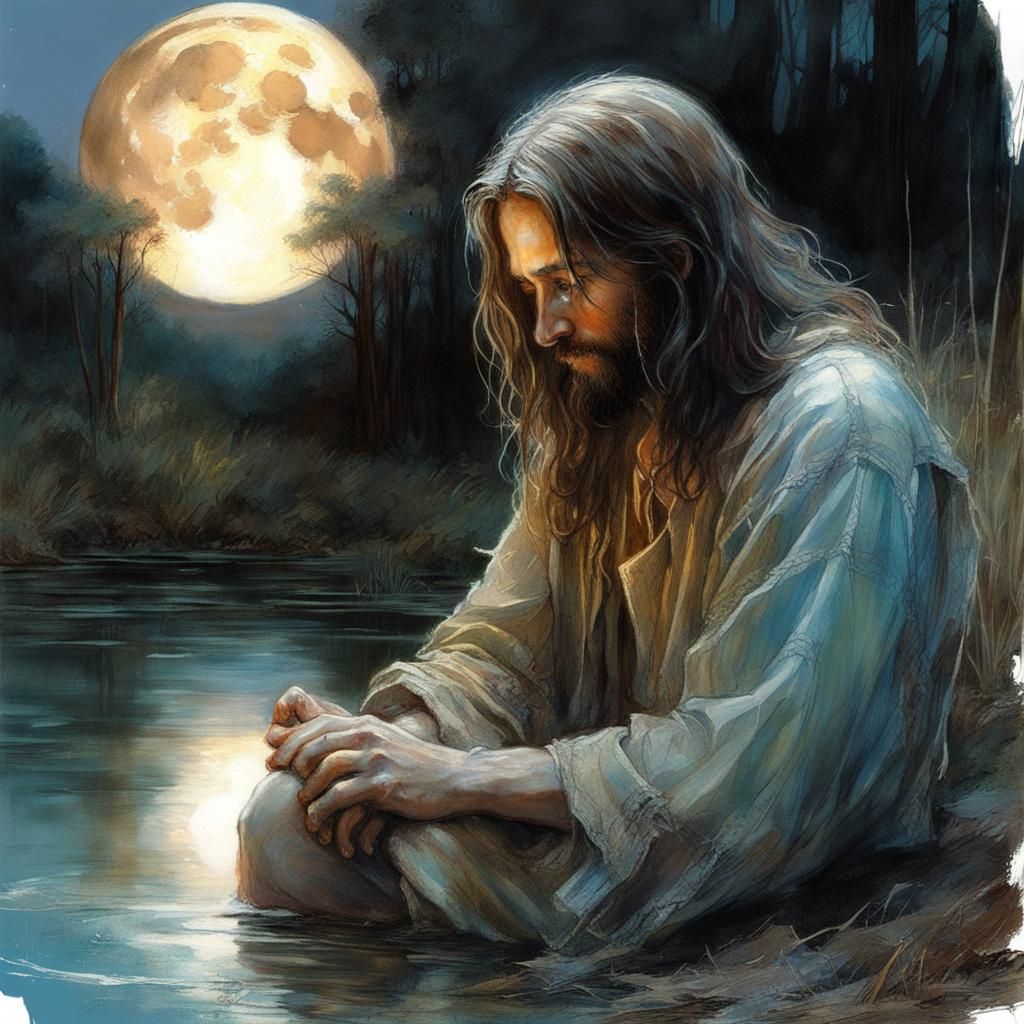 Jesus Comforts Teen Under Bioluminescent Moon