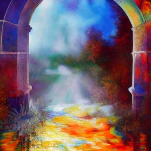 Ancient Life Under Cracked Ice: Mosaic Airbrush Art