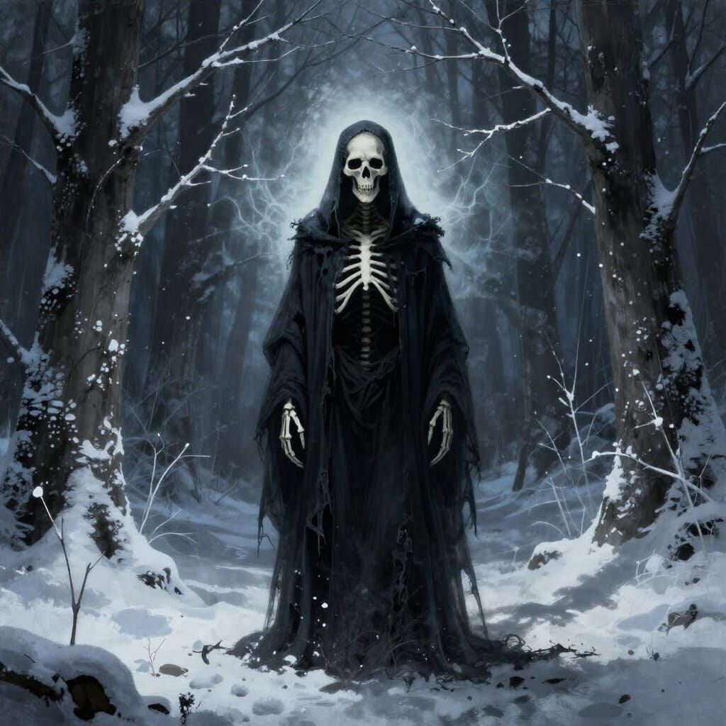 Death in a Dark Winter Forest