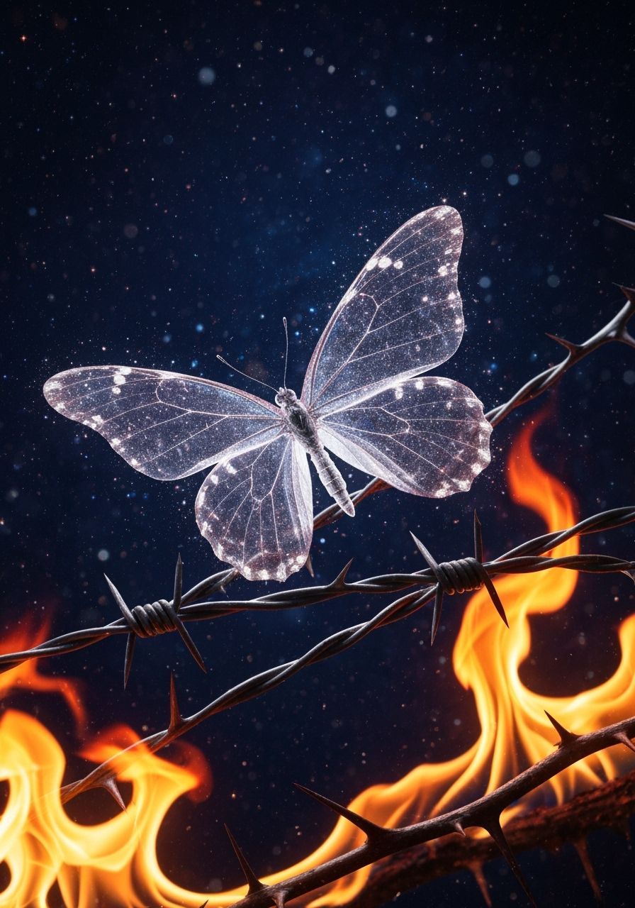 Glass Butterfly in a Sparkling Universe