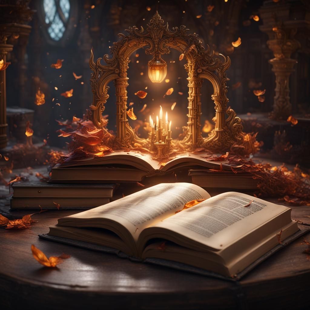 Fantastical Open Book Radiating Happiness