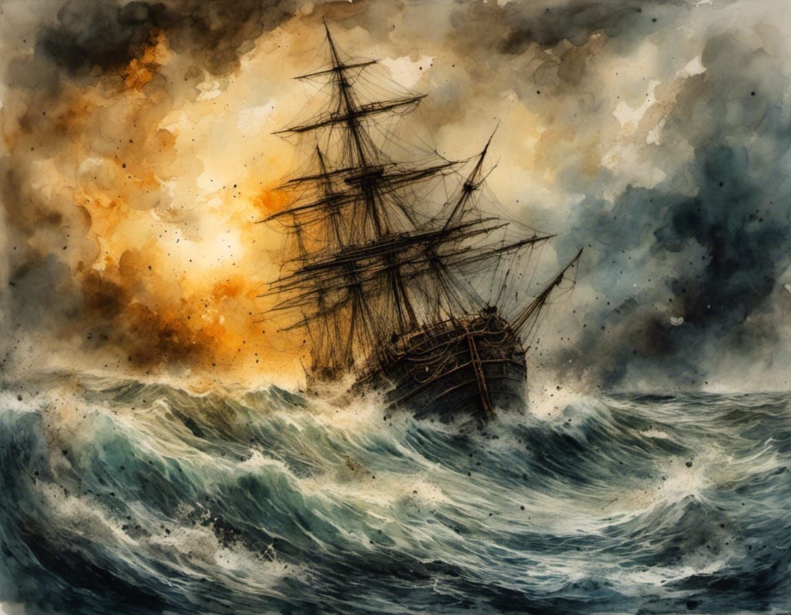 Stormy Seas: A 19th Century Maritime Painting