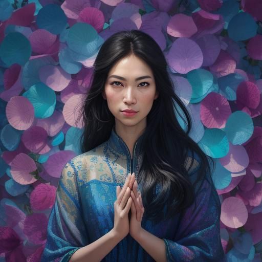 Contemplative Portrait with Pastel Bokeh: Hyperrealistic Spl...