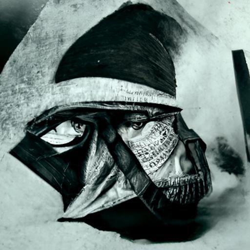 Hyperdetailed Charcoal Drawing of a Vigilante