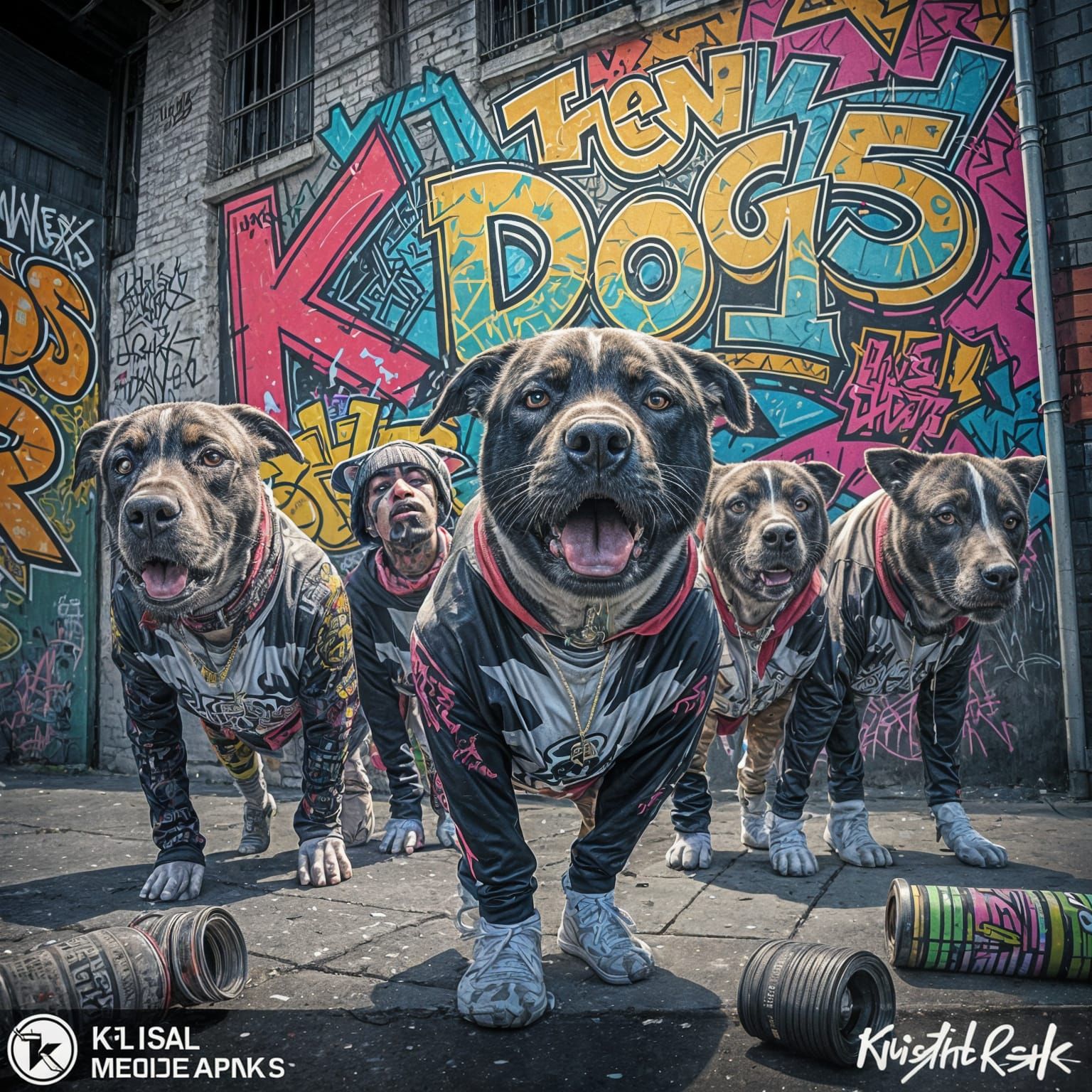 Rapper K Portrait with Vibrant Graffiti Background