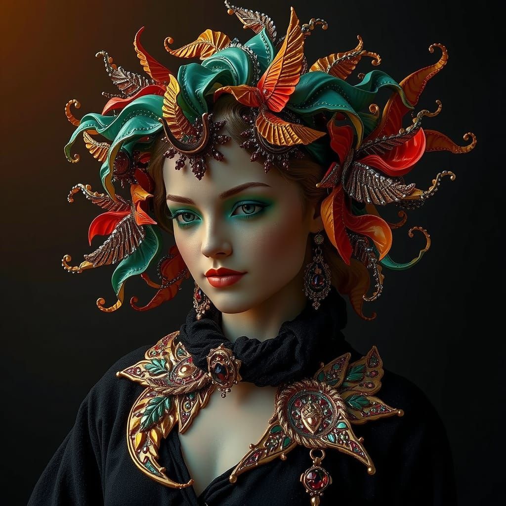 Hyperrealistic Sculpture of Reflected Glory in Dynamic Energ...