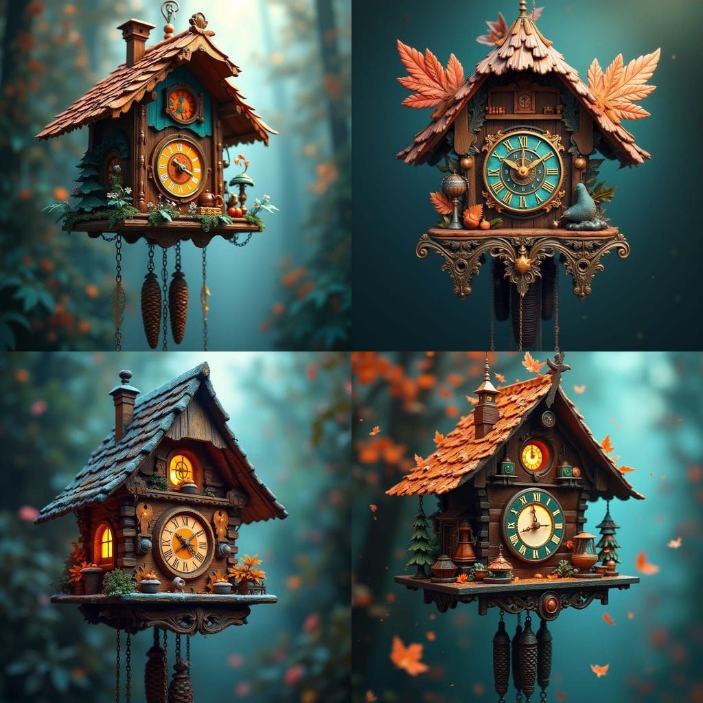 Enchanted Norwegian Cuckoo Clock in Vibrant Colors