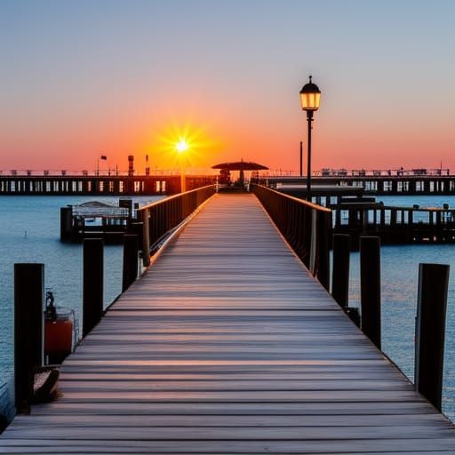 Sunset Over Pier: Professional Photography with Bokeh