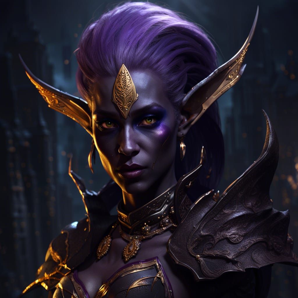 Detailed Dark Elf Concept Art in 8K Resolution