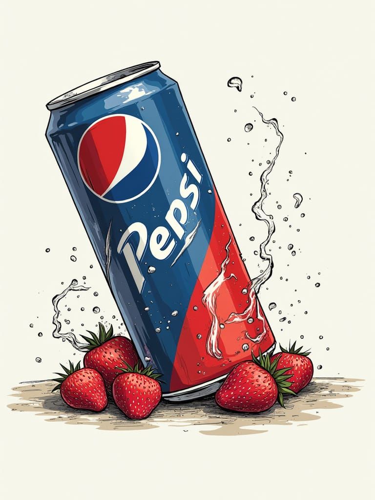 Vintage Pepsi Can in a Nostalgic Hyper-Realistic Setting