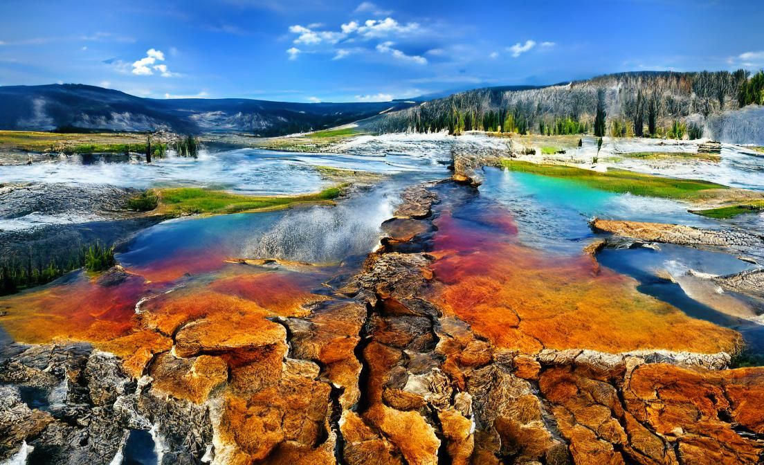 Yellowstone Geyser Eruption in National Park