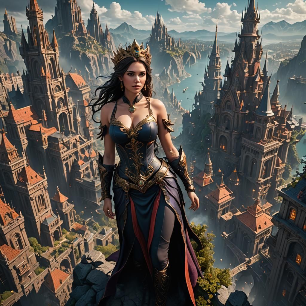 Giantess Fantasy Matte Painting in 8k