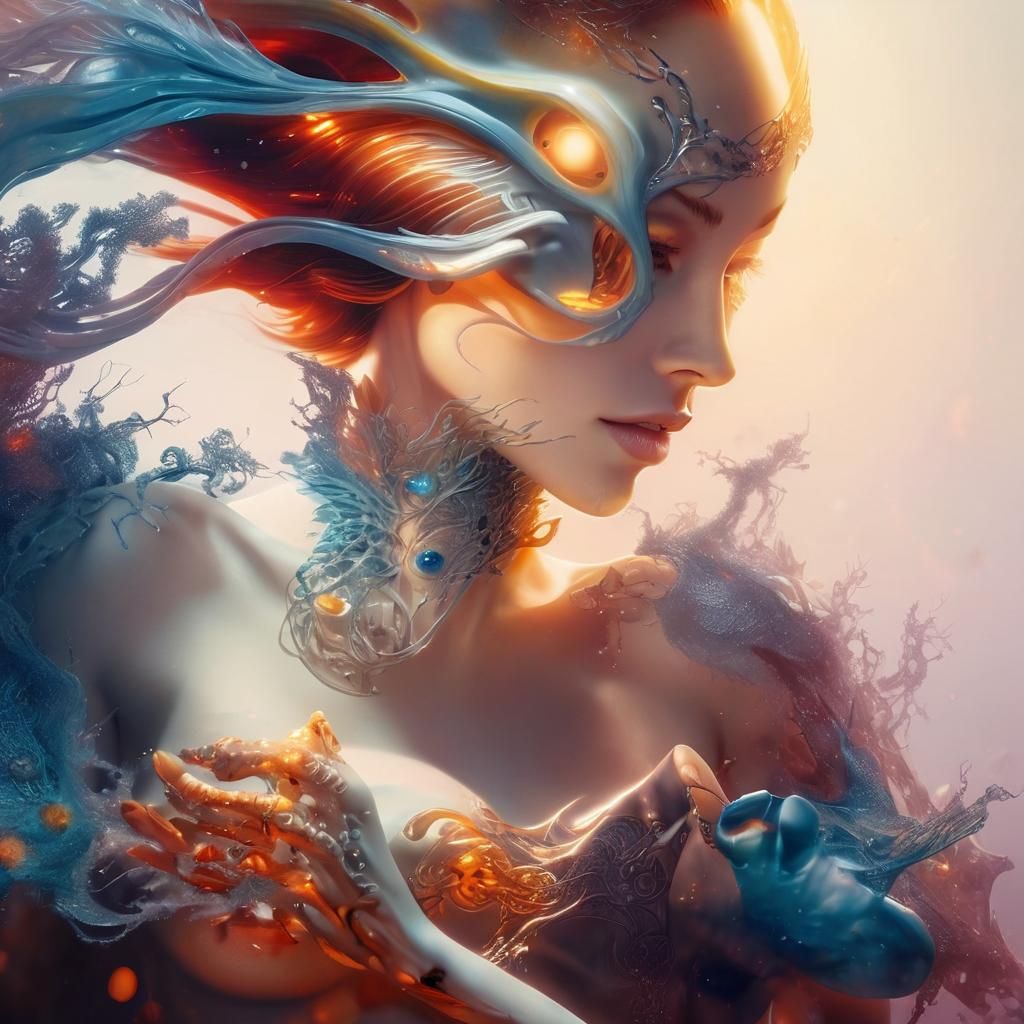 Futuristic Fantasy: Woman with Biomechanical Eyes