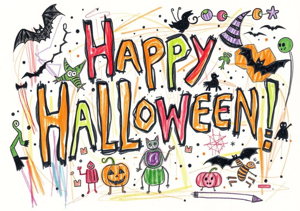 Crude Halloween Scribble in Crayon