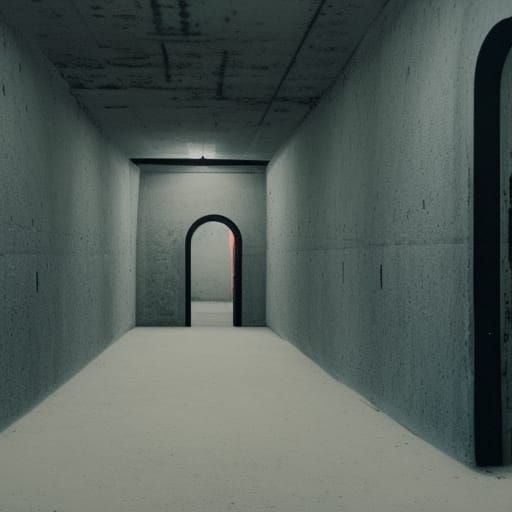 Surreal Tunnels and Liminal Spaces in Matte Painting Style