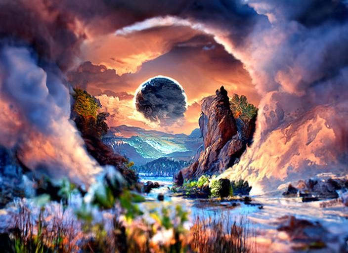 Detailed Landscape Vista in Enscape Style