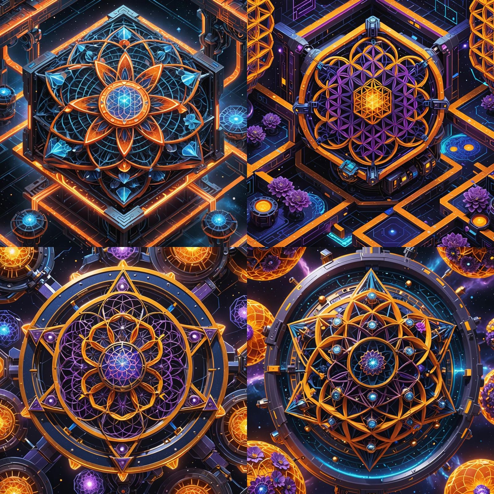 Vibrant Flower of Life Ion Thruster Array