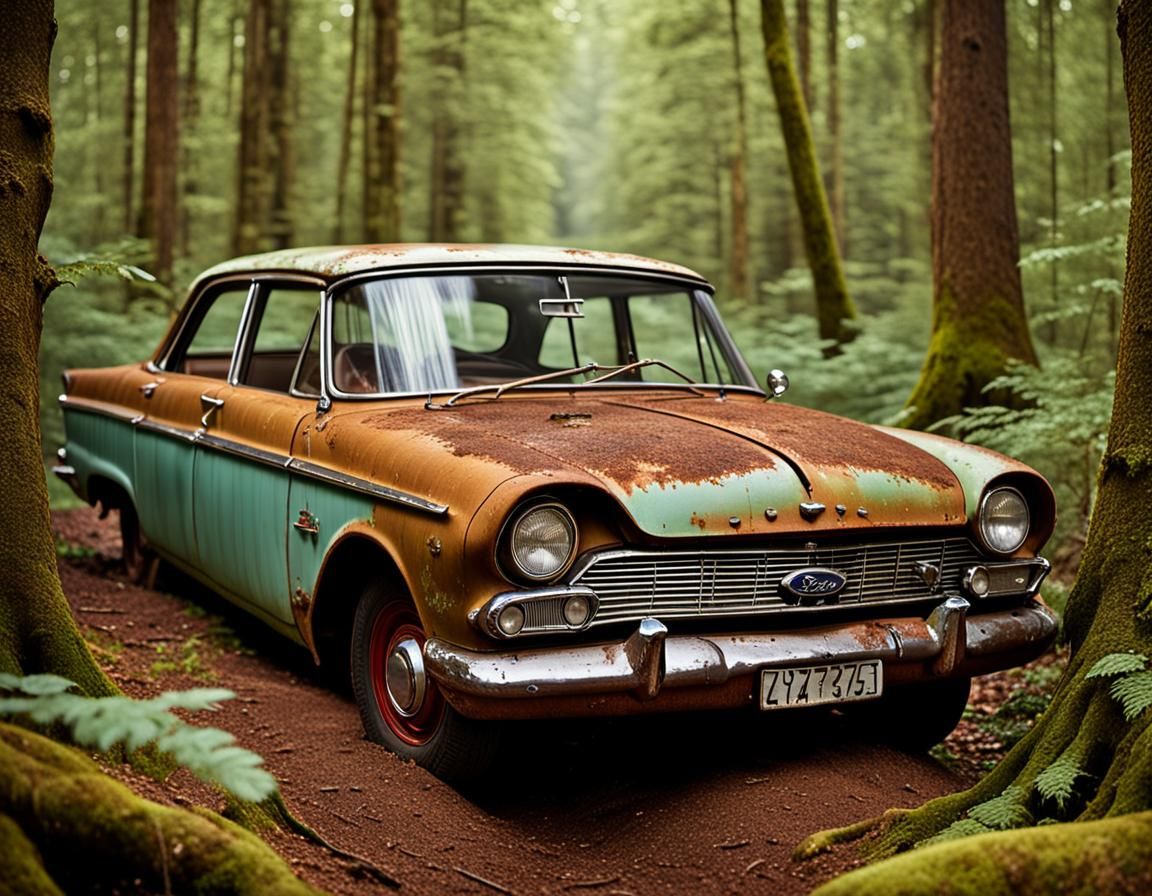 Ford Consul Portrait in Woodland, Automotive Decay