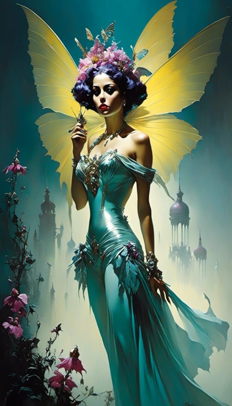 Pixie Princess Under Flower: Epic Fantasy Art