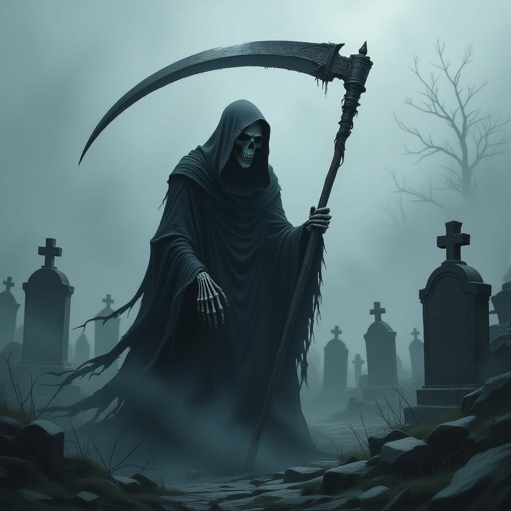 Grim Reaper in Smoggy Graveyard