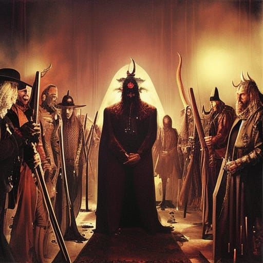 Surreal Horror Scene in Rococo Style