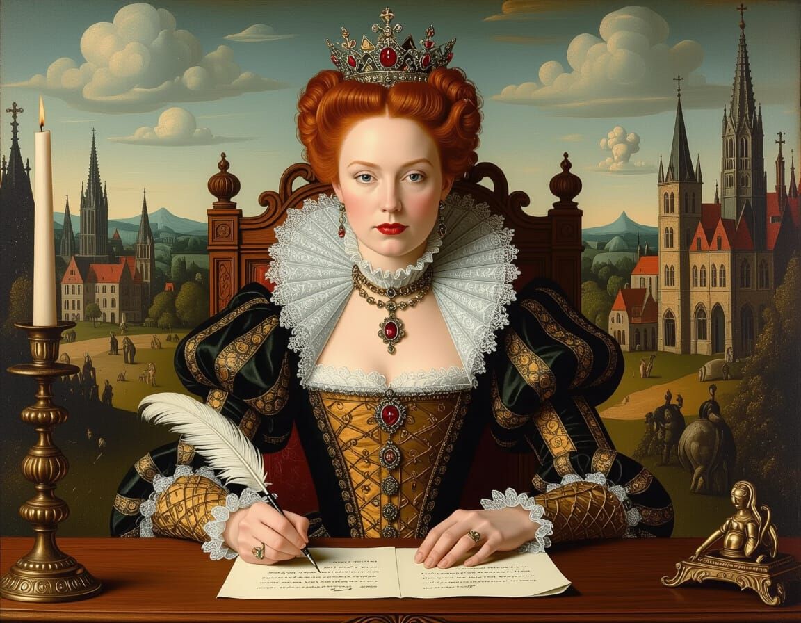 Henrietta Writes Letter in Bosch Style