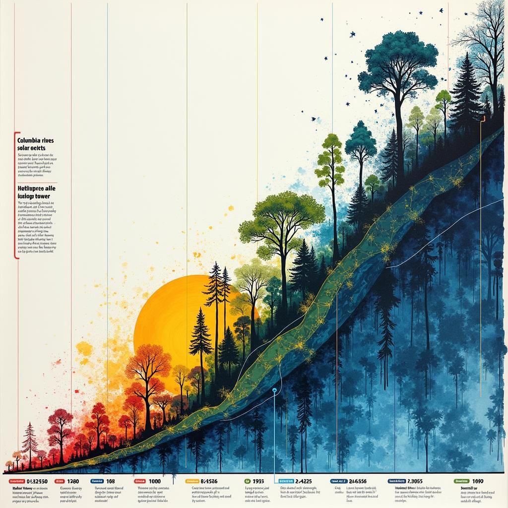 Columbia River Power Evolution: Infographic in Digital Art S...