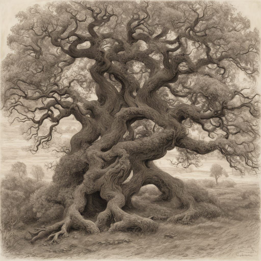 A Gnarled Oak Tree