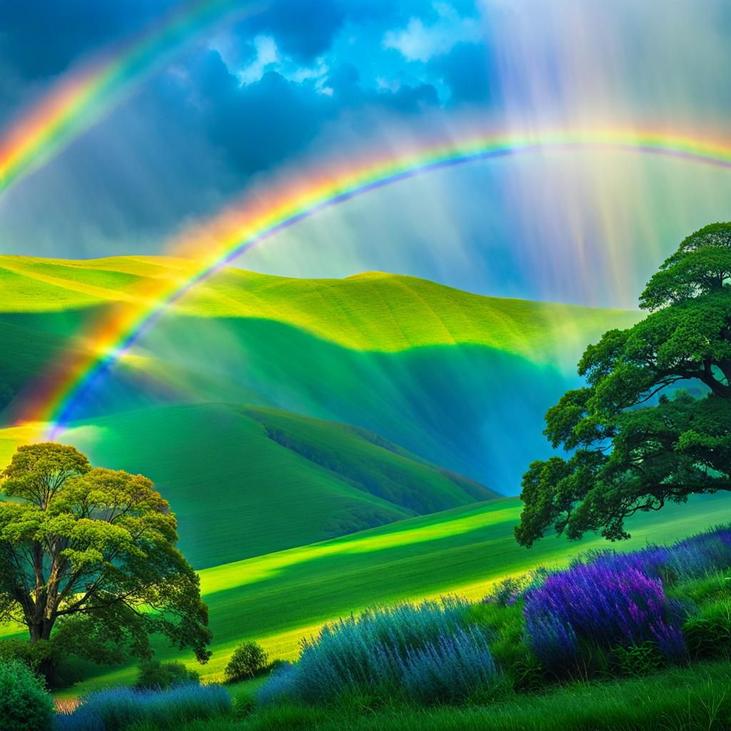 Radiant Mother Nature in Rainbow Colors