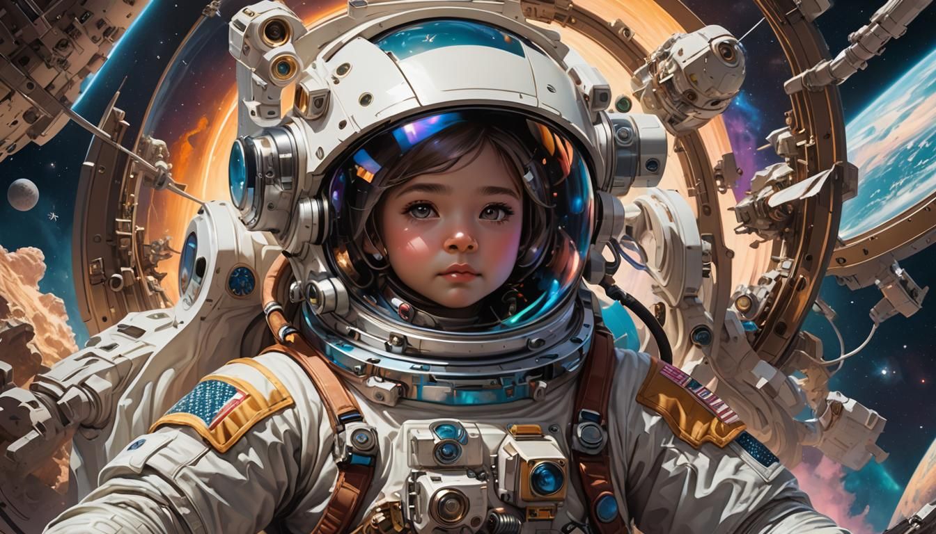 Astronaut Baby Deity Concept Art in 8k