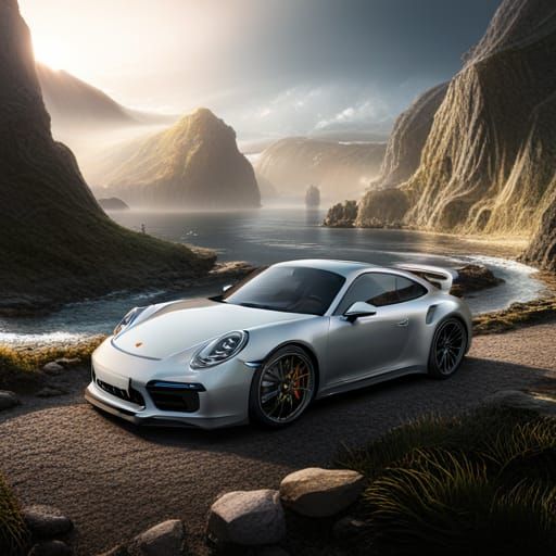 Achat Grey Porsche Landscape in Detailed Matte Painting