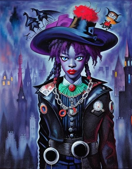 Kaleidoscopic Vampire Love in Dark Fantasy Style