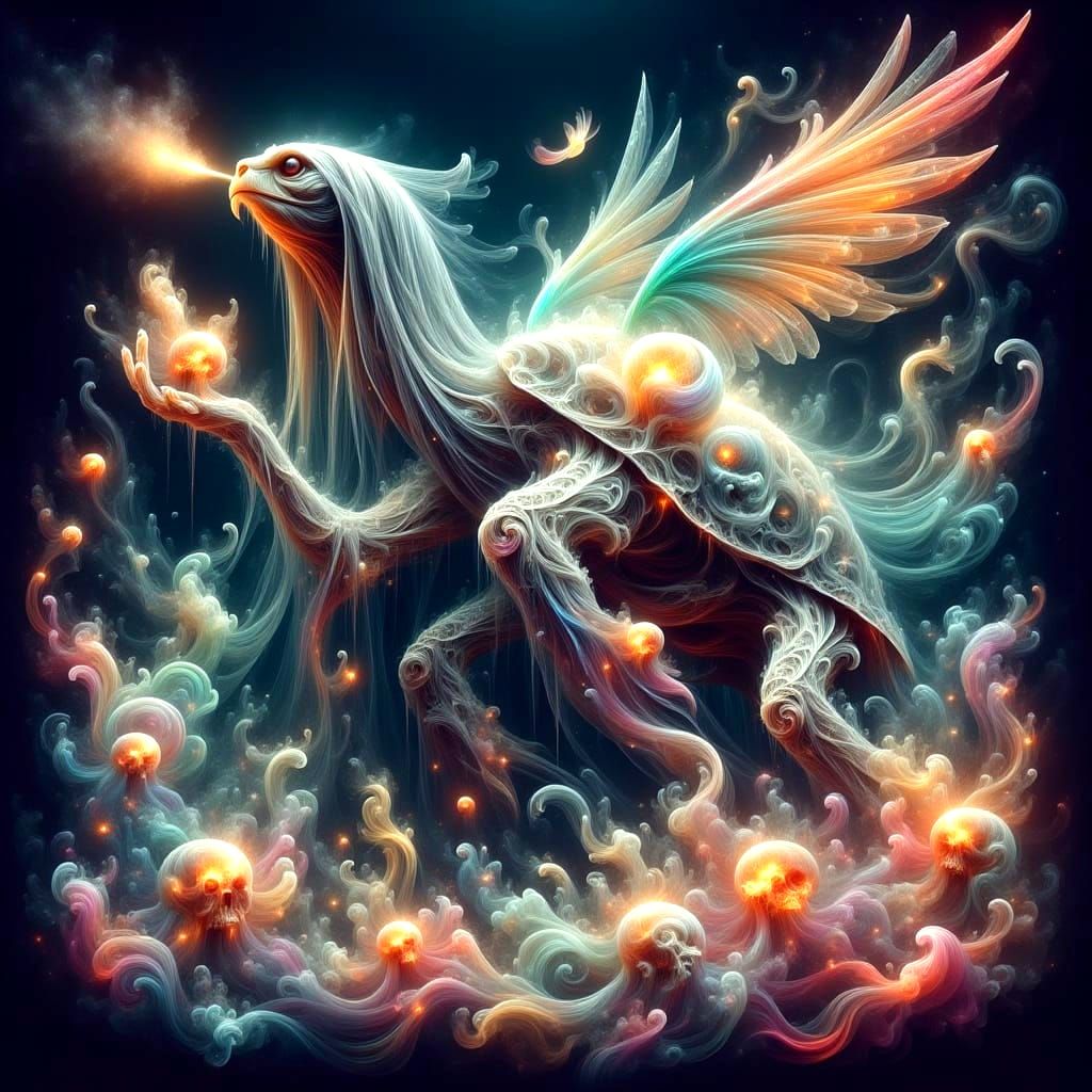 Cosmic Turtle Grim Reaper in Cyberpunk Style