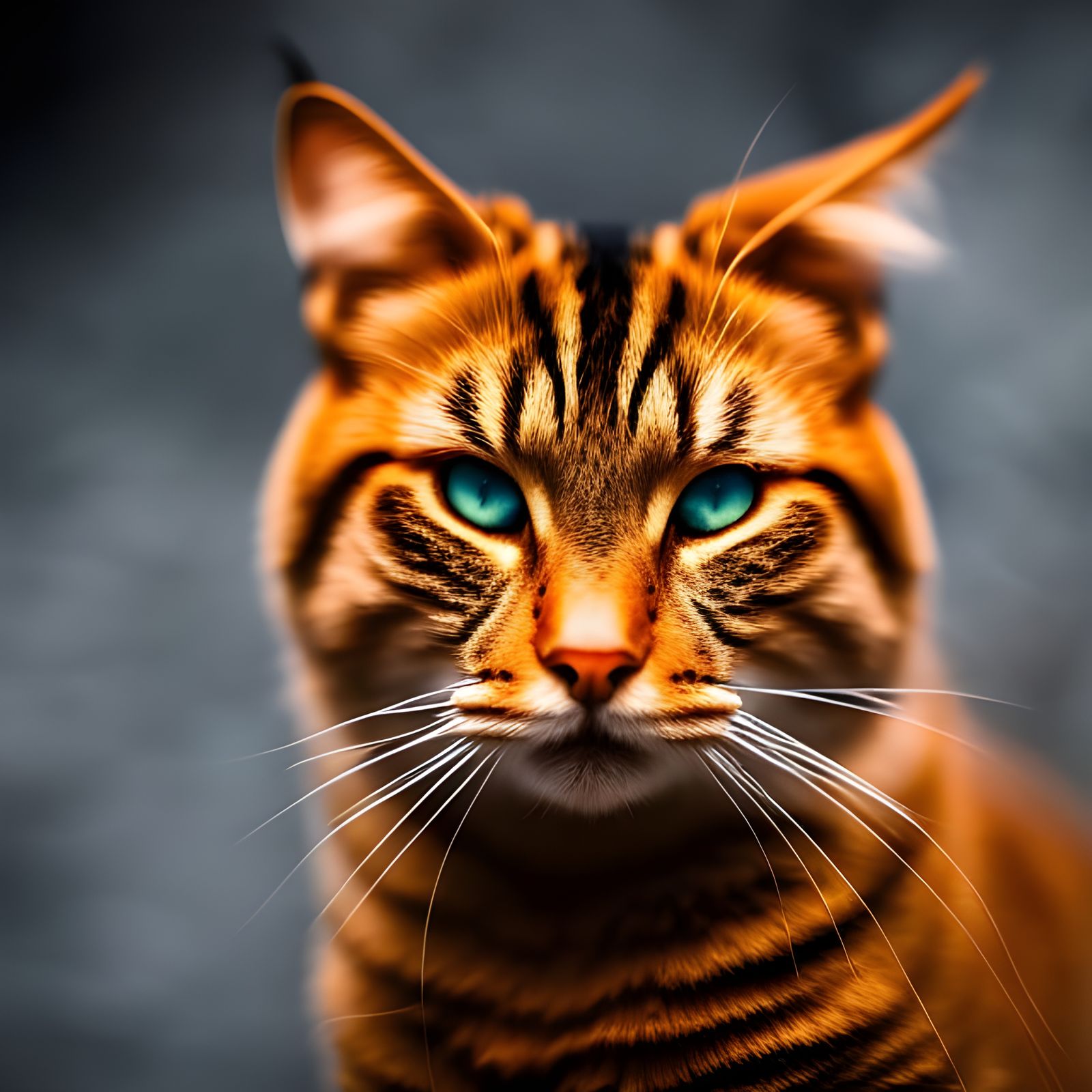 Orange Tabby Cat Outdoors, Hyperrealistic Photography