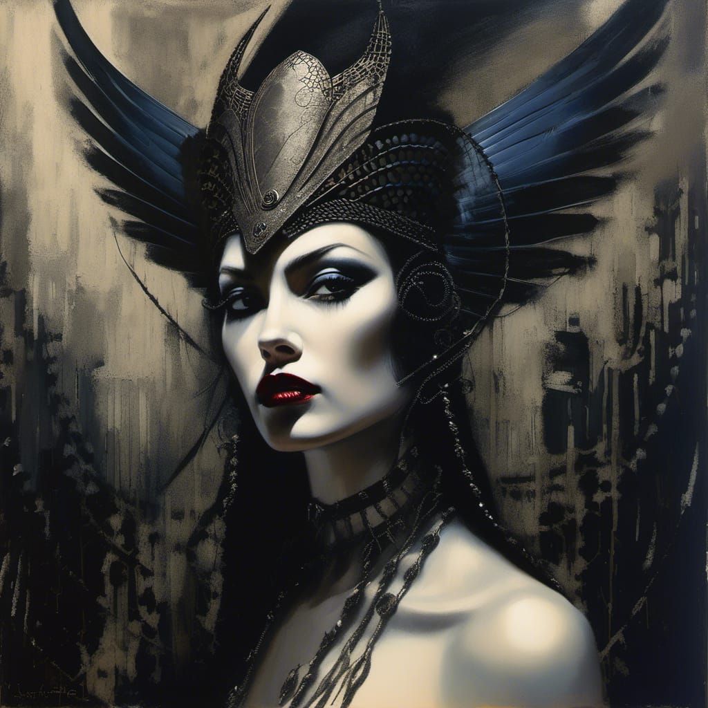 Queen of the Damned in Surreal Dystopian Style