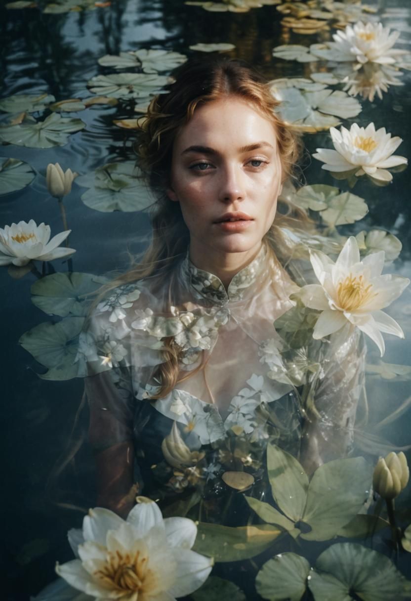 Dreamy Double Exposure Portrait in Analog Photography Style