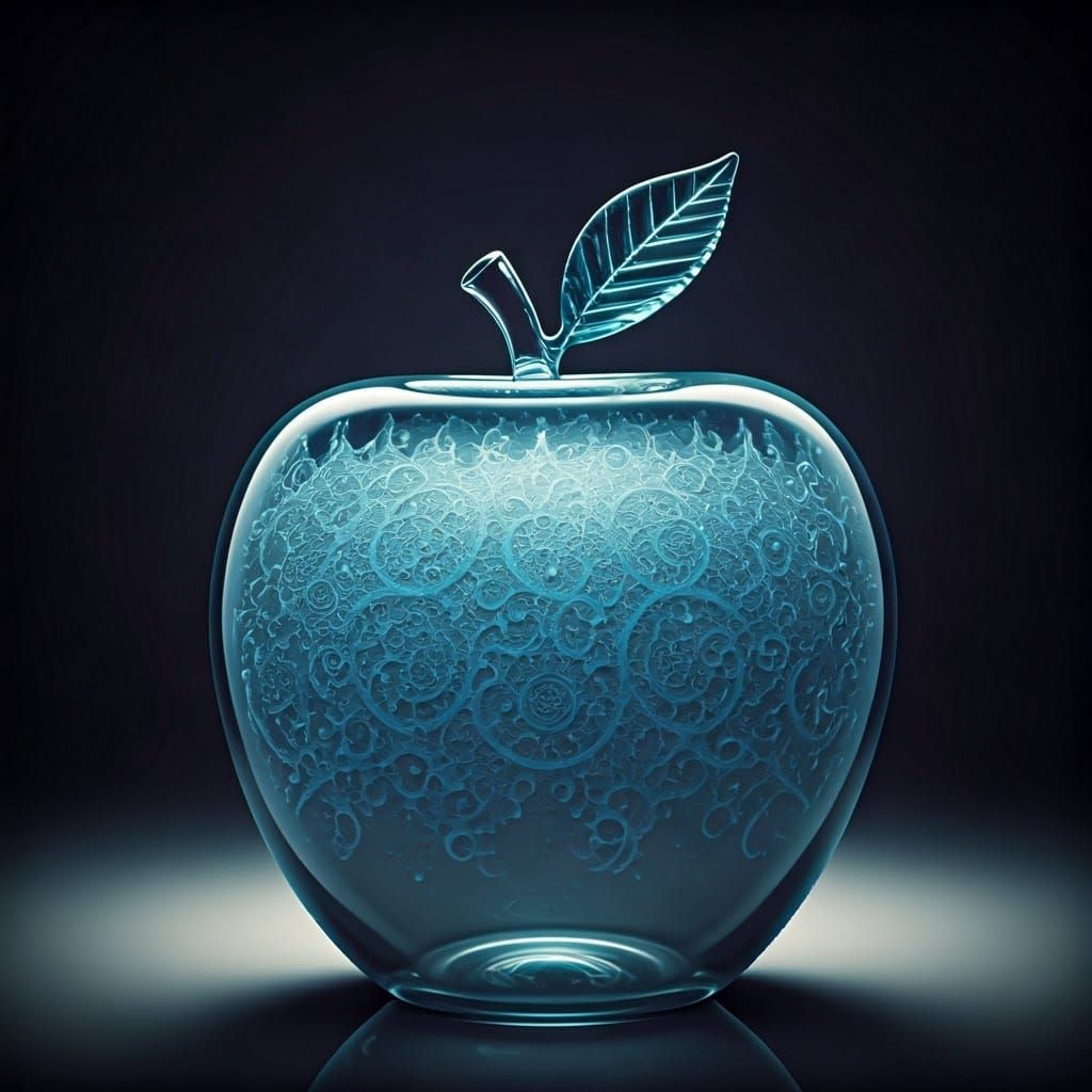 Glass Apple Masterpiece with Cinematic Light