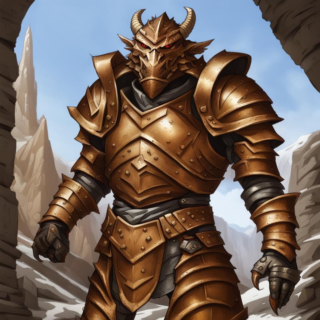 DragonBorn Warrior in Bronze Armor Digital Art