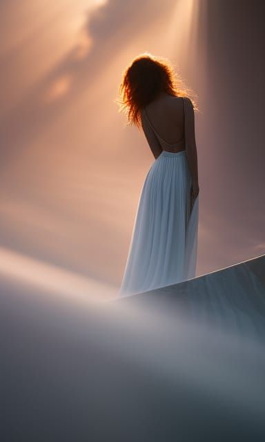 Woman Combing Hair: Detailed Digital Art