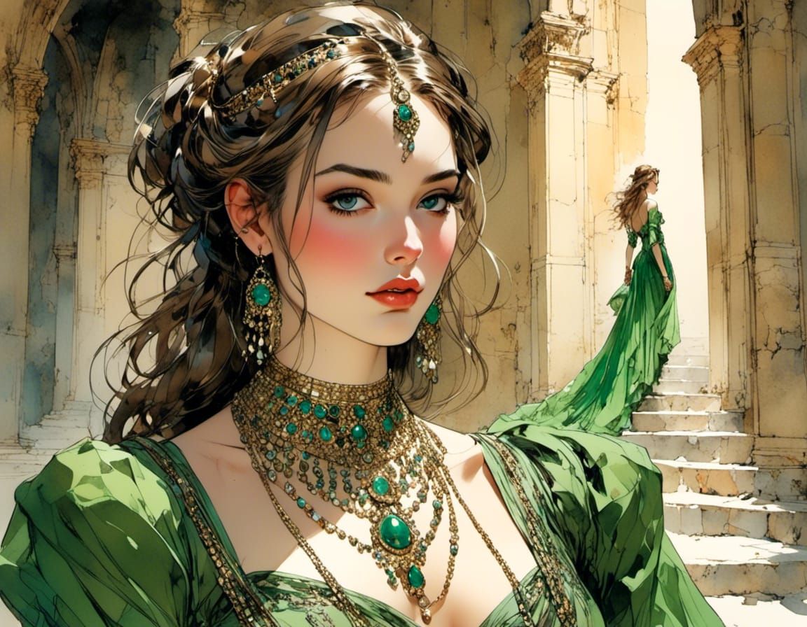 Princess in green