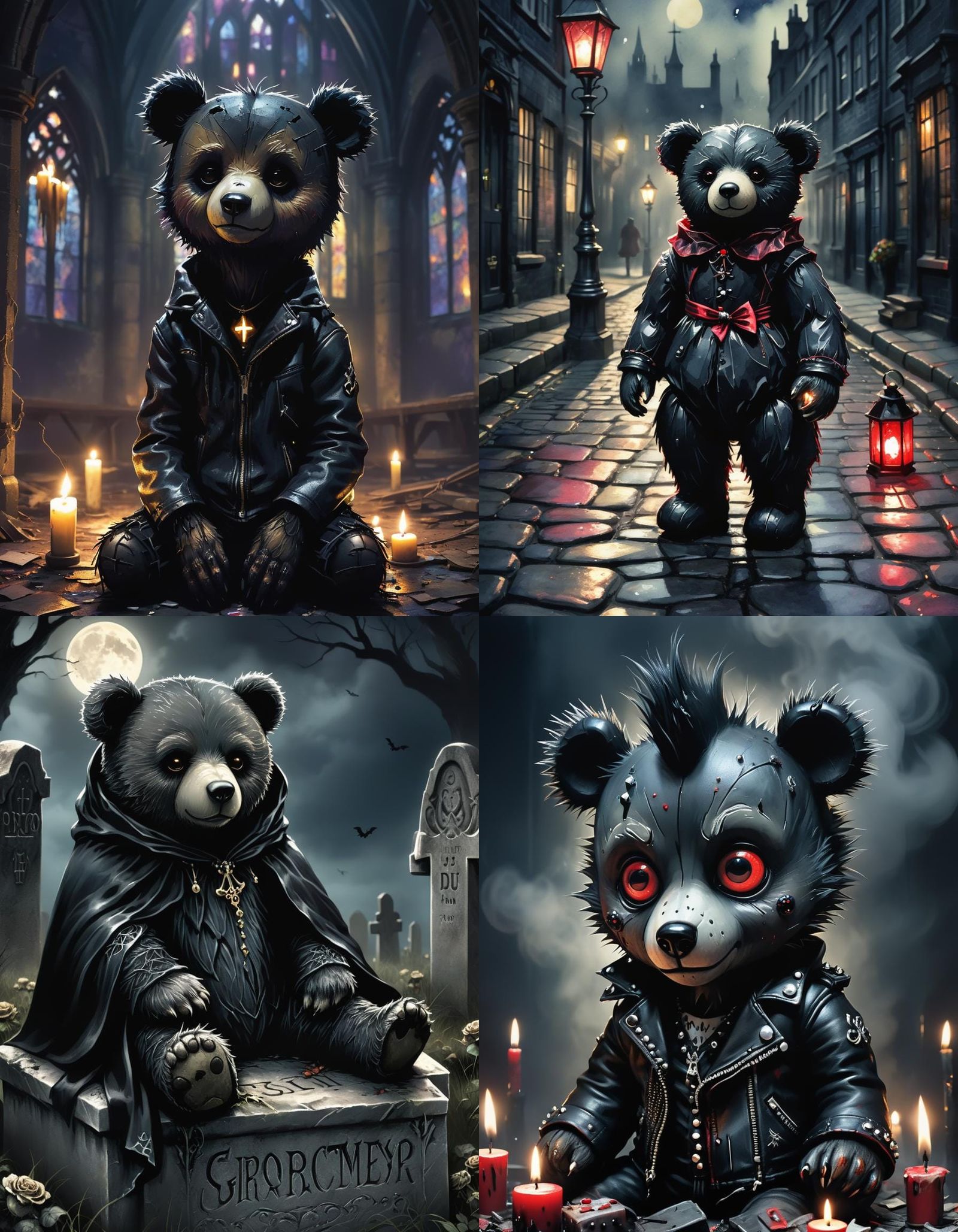 Gothic Teddy Bear AI Generated Image
