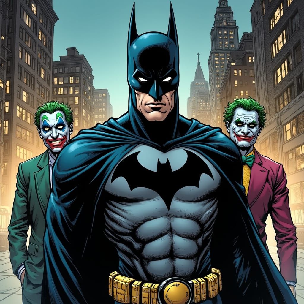 Batman and Joker: Gritty Comic Book Showdown
