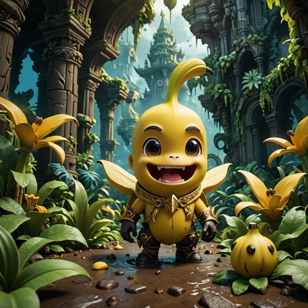 Chibi Banana Matte Painting in 8K Resolution