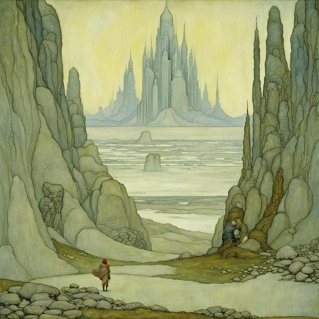 Futuristic Art Deco Citadel Inspired by Bauer